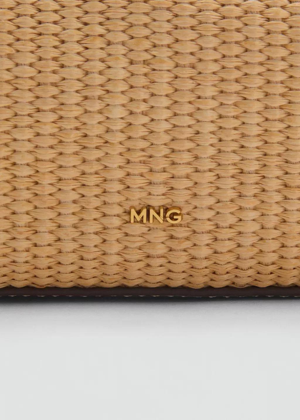Brown Raffia Effect Toiletry Bag, Medium Brown, large image number 1