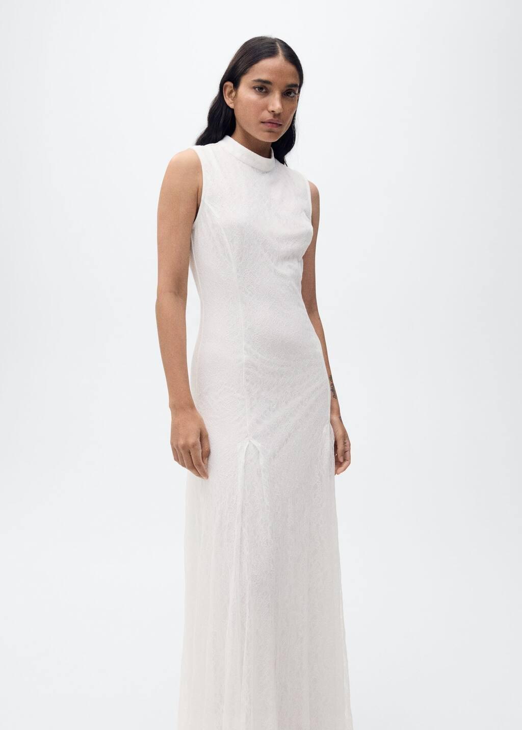 White Textured Sheath Maxi Dress, , medium