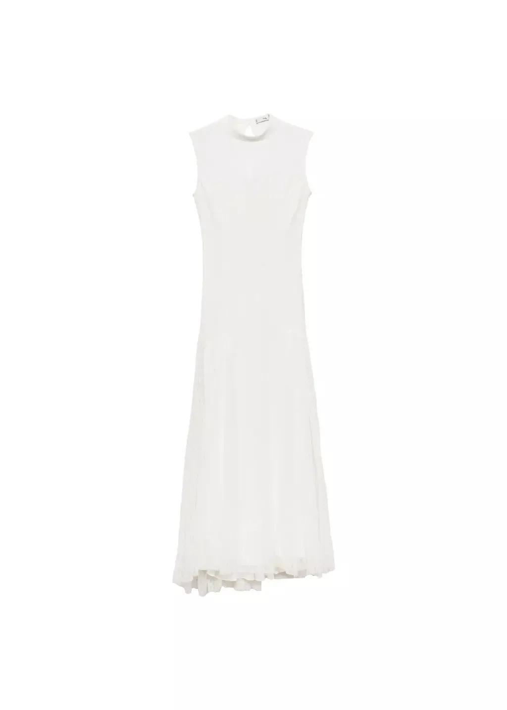 White Textured Sheath Maxi Dress, , large image number 3