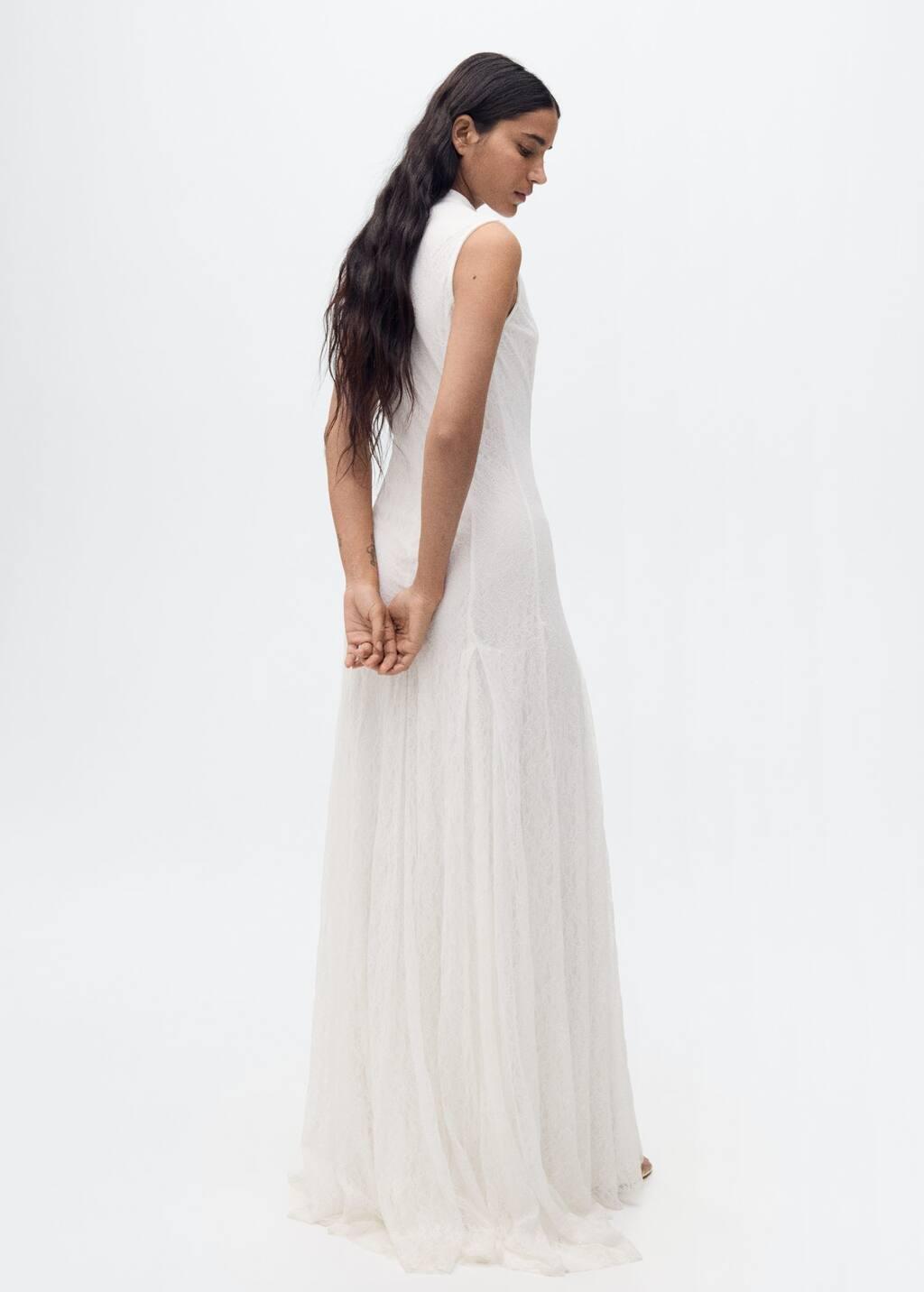 White Textured Sheath Maxi Dress, , large image number 5