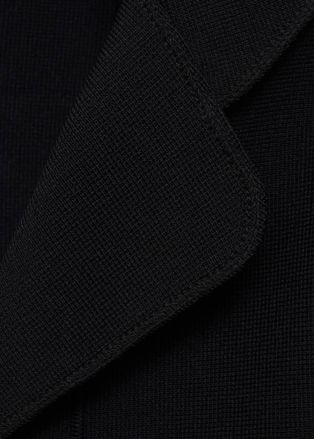 Black Lapel Collar Knitted Jacket, , large image number 4