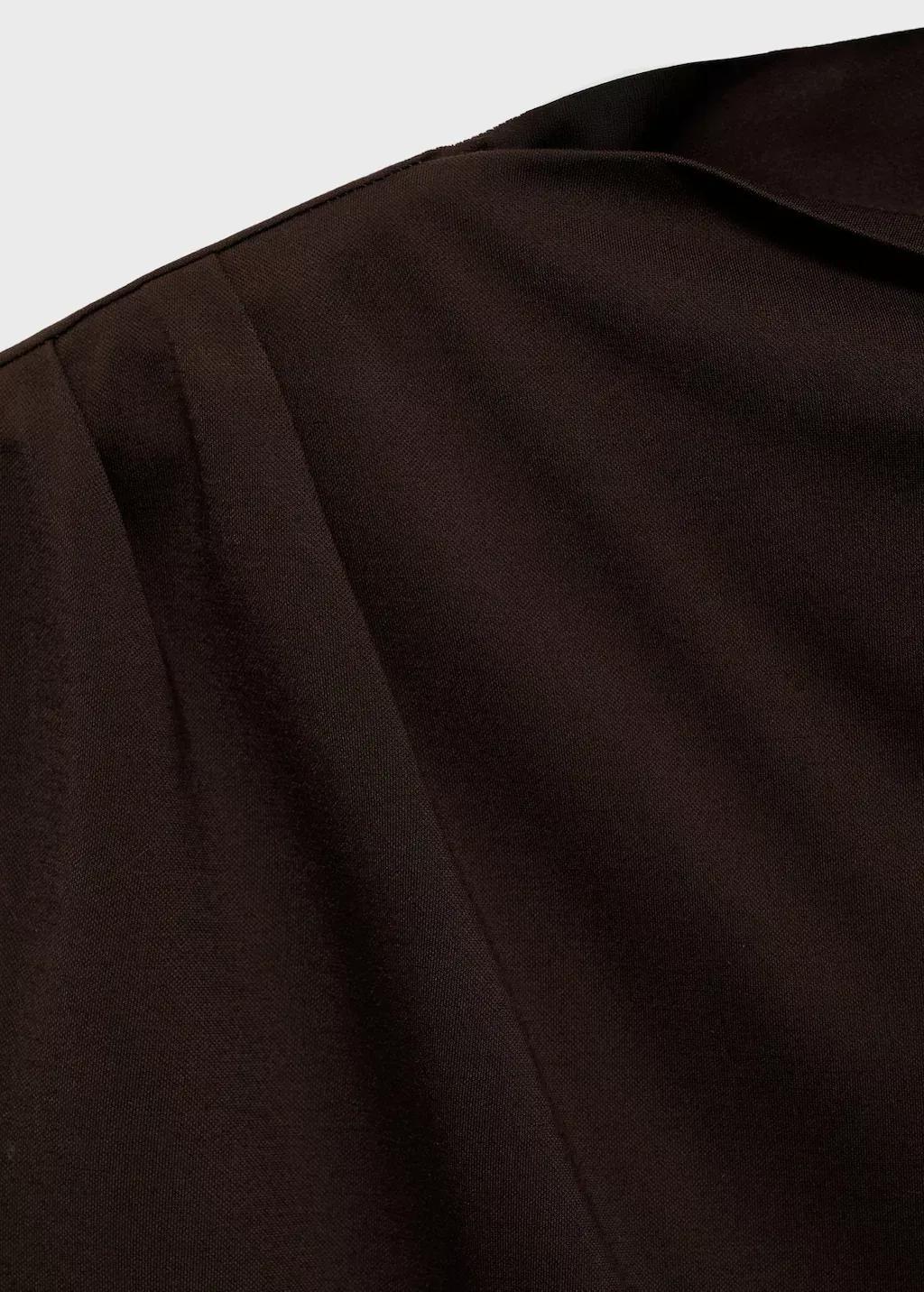 Brown T-Shirt With Gathered Asymmetrical Neck, , large image number 7
