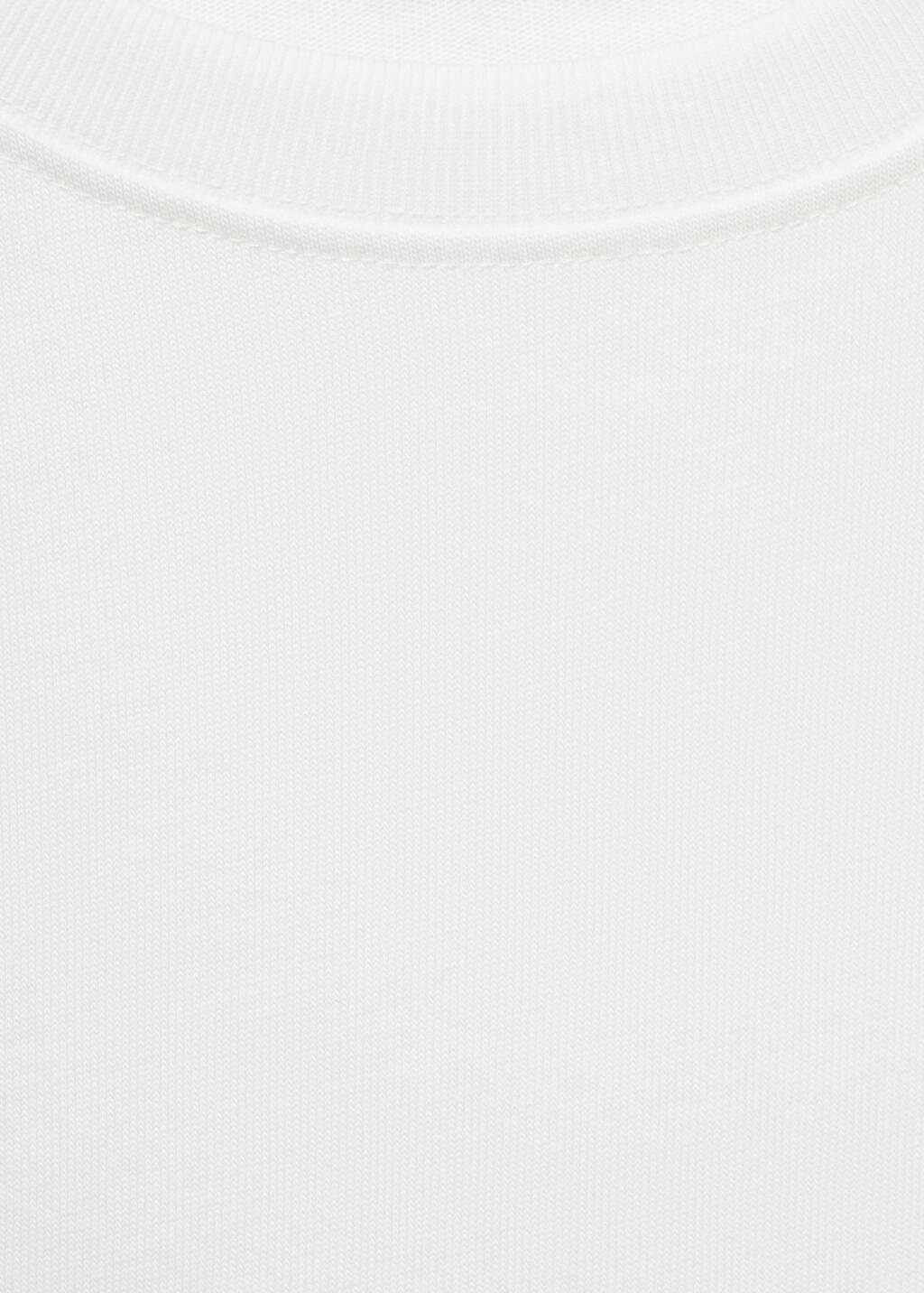White Oversized Cotton T-Shirt, , large image number 2