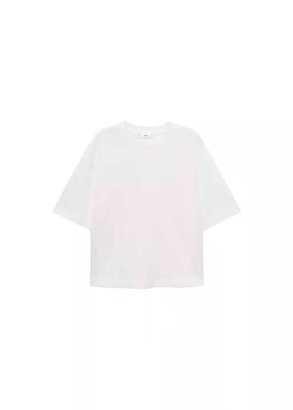 White Oversized Cotton T-Shirt, , large image number 4