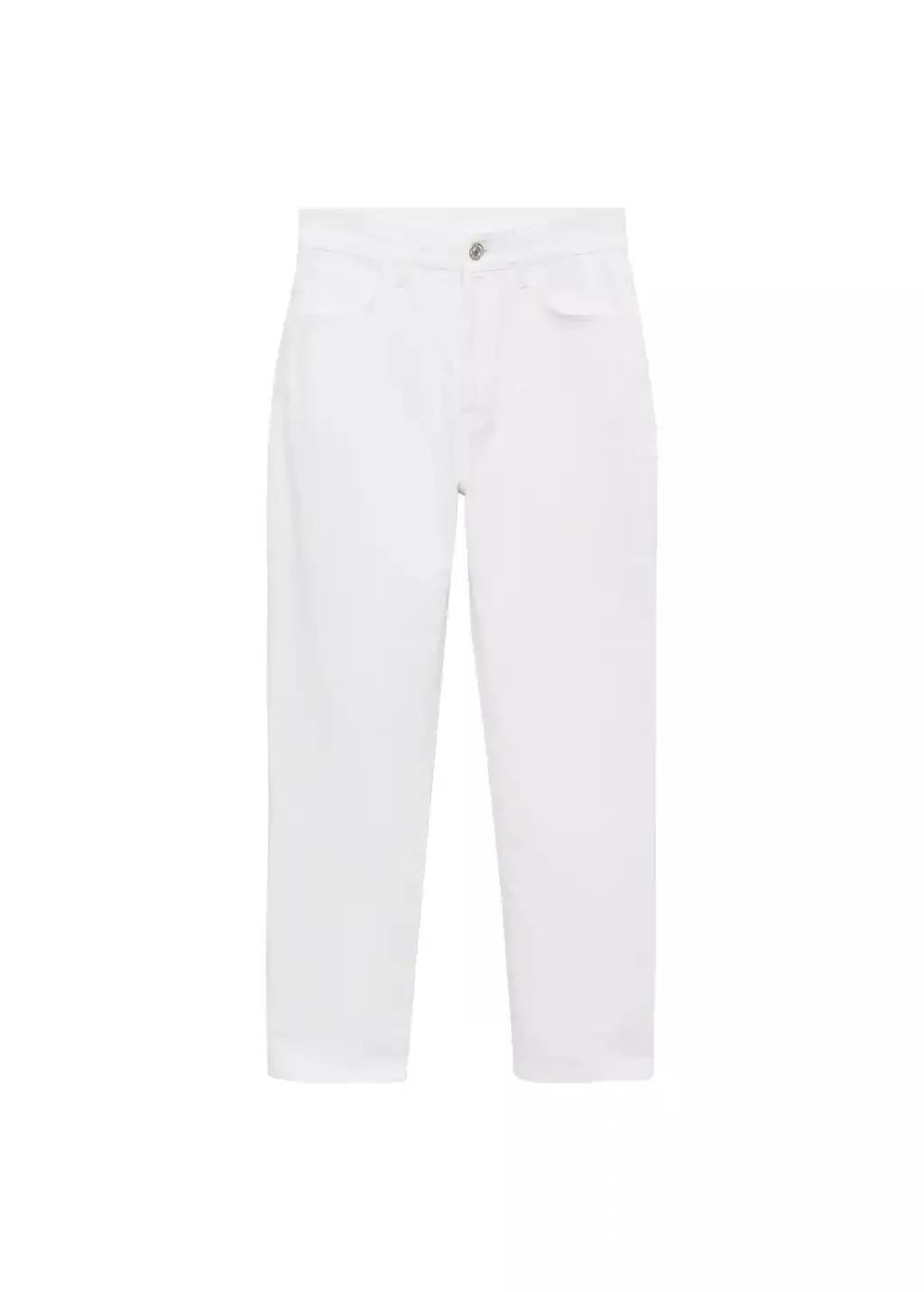 White Plain Cropped Jeans, , large image number 3