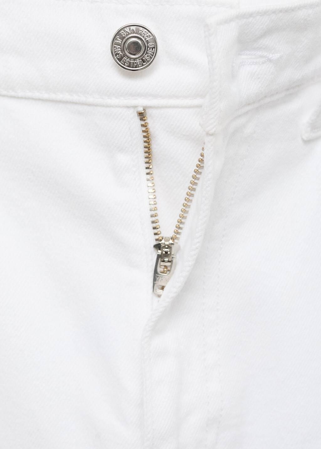 White Plain Cropped Jeans, , large image number 4