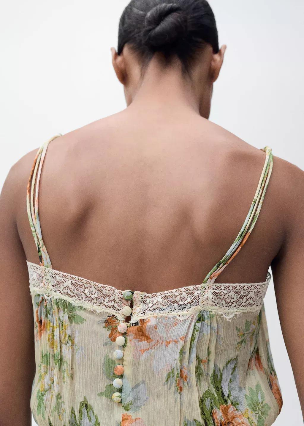Beige Floral Jumpsuit Long, , large image number 3