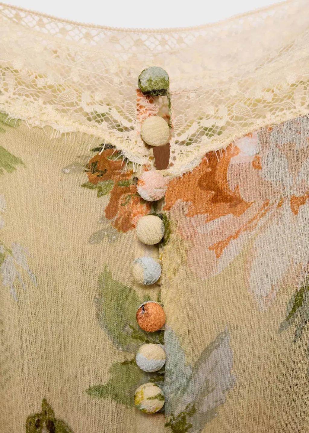 Beige Floral Jumpsuit Long, , large image number 6