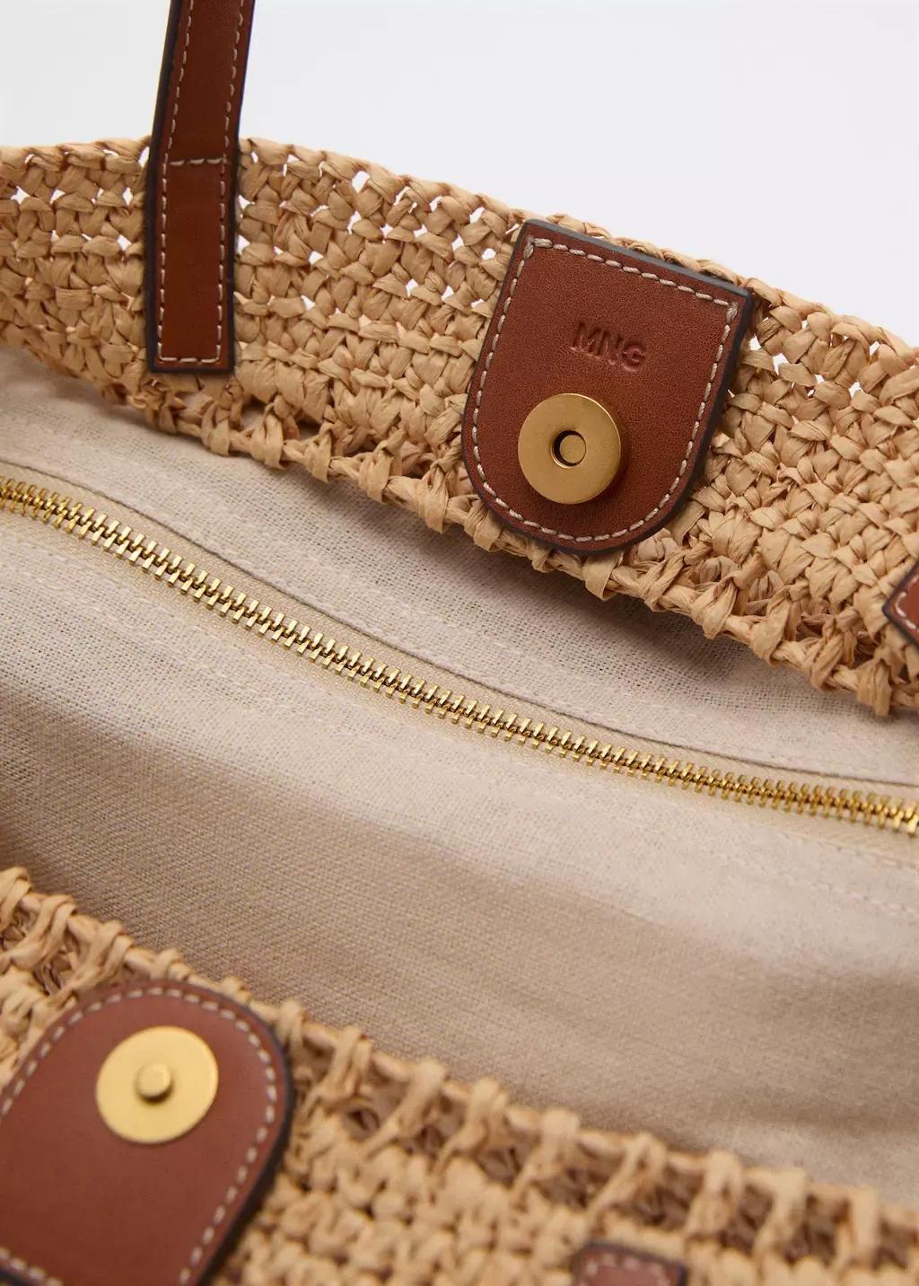 Brown Natural Fibre Shopper Bag, Medium Brown, large image number 2