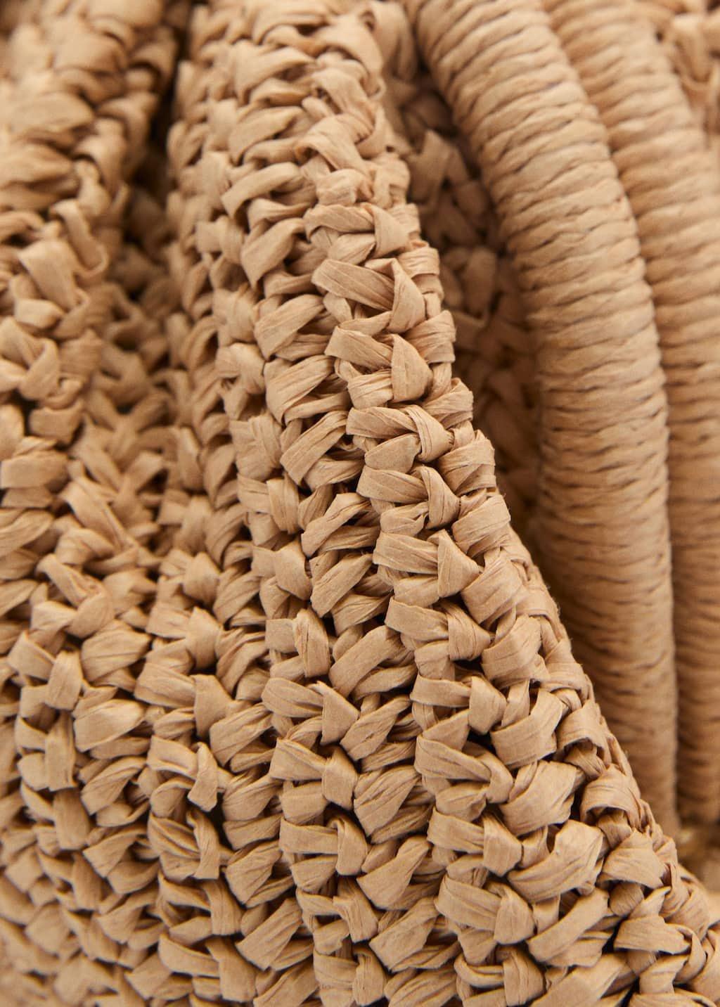 Beige Natural Fibre Handbag, Light Beige, large image number 1