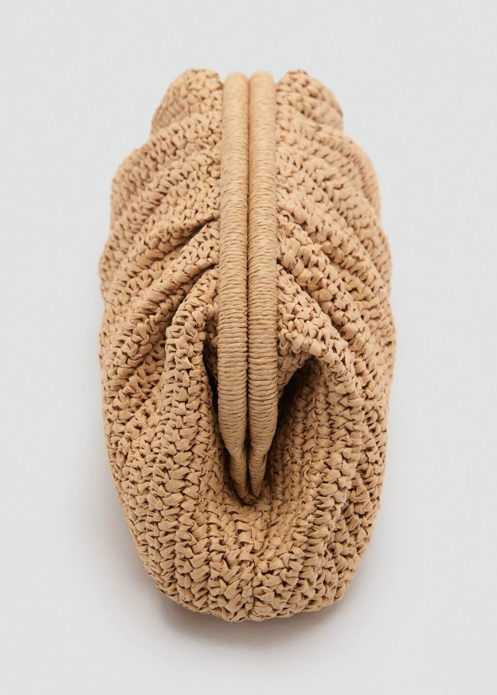 Beige Natural Fibre Handbag, Light Beige, large image number 2