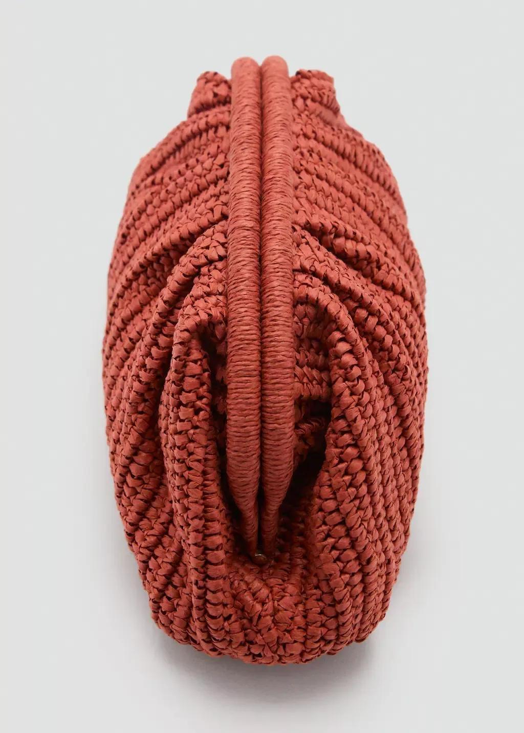 Orange Natural Fibre Handbag, Medium Orange, large image number 2