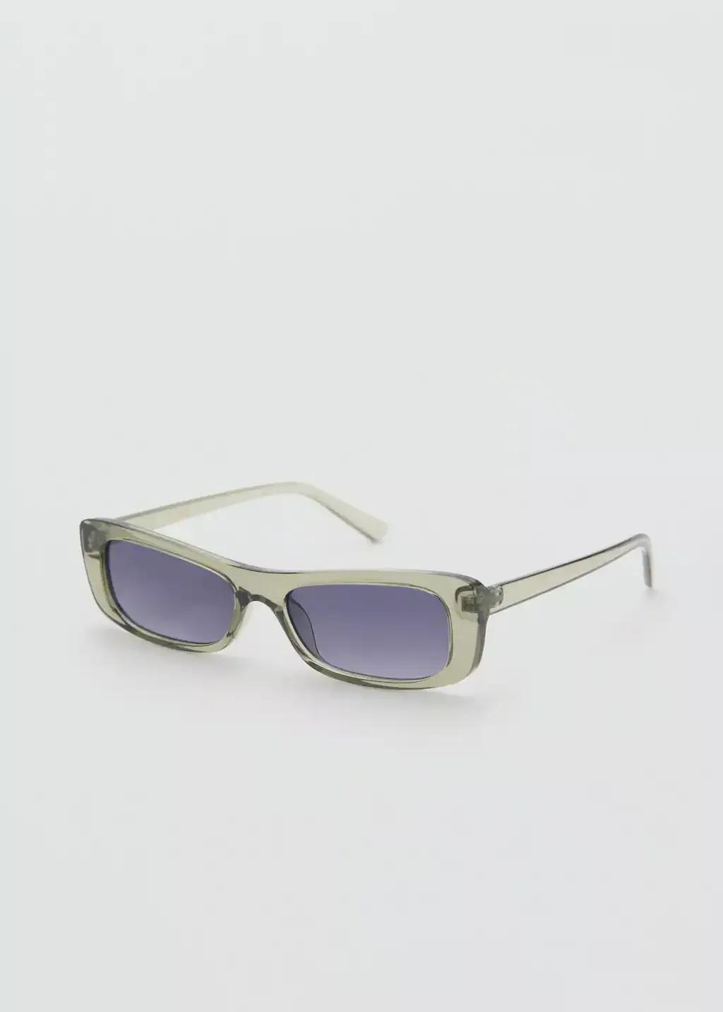 Green Squared Frame Sunglasses, Green, large image number 0