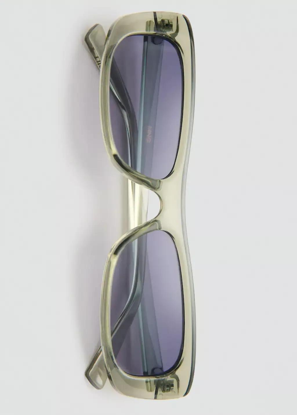 Green Squared Frame Sunglasses, Green, large image number 2