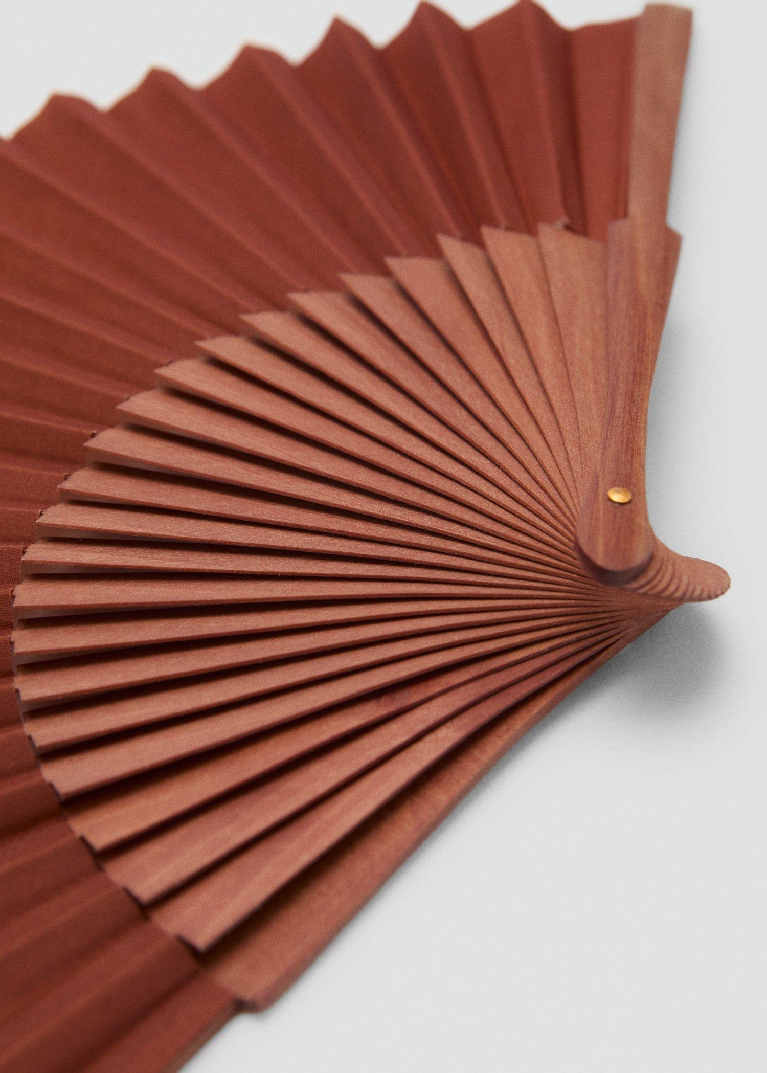 Orange Smooth Wooden Fan, 0201_28, large image number 0