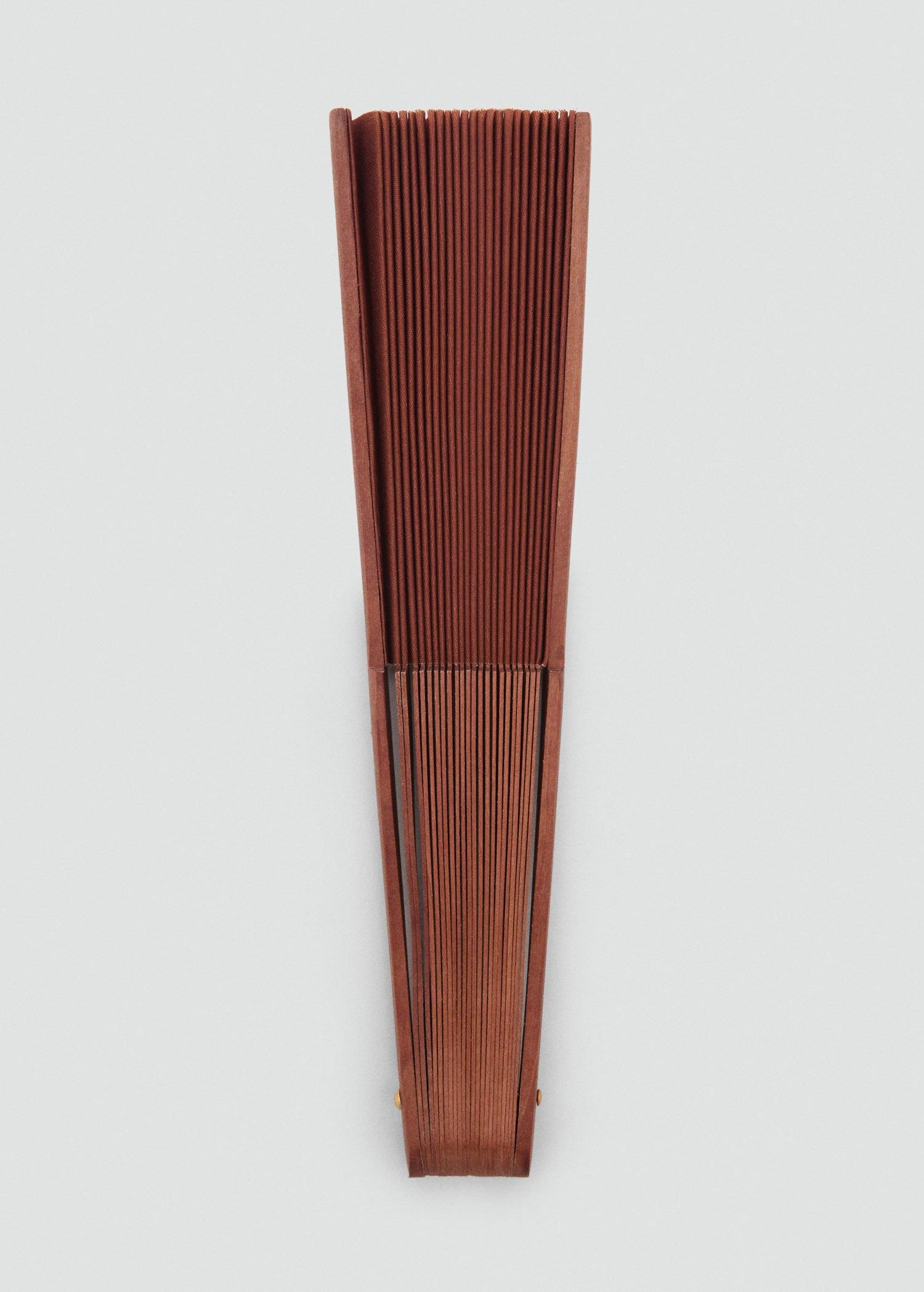 Orange Smooth Wooden Fan, 0201_28, large image number 2