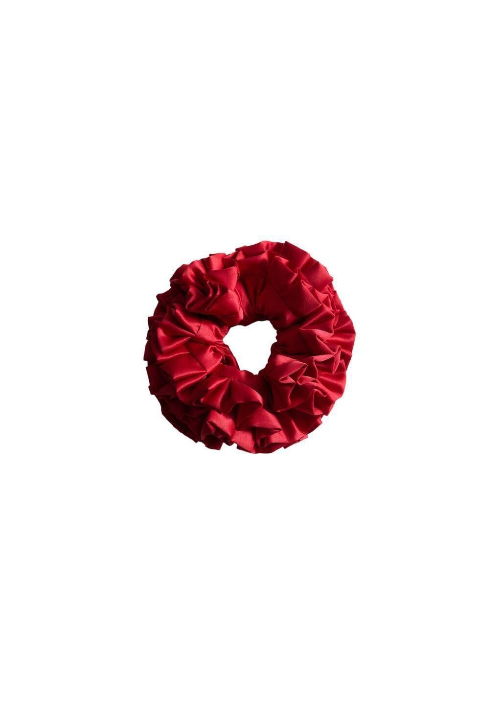Red Mini Ruffled Scrunchie, 0201_70, large image number 1