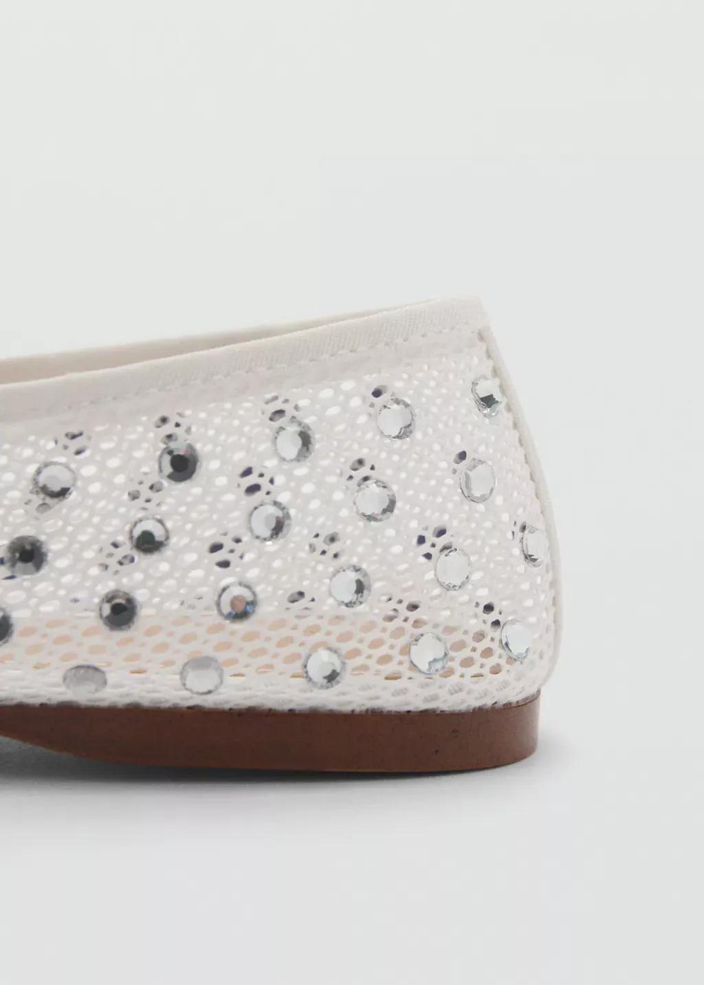 White Mesh Shoe With Rhinestone Detail, , large image number 2