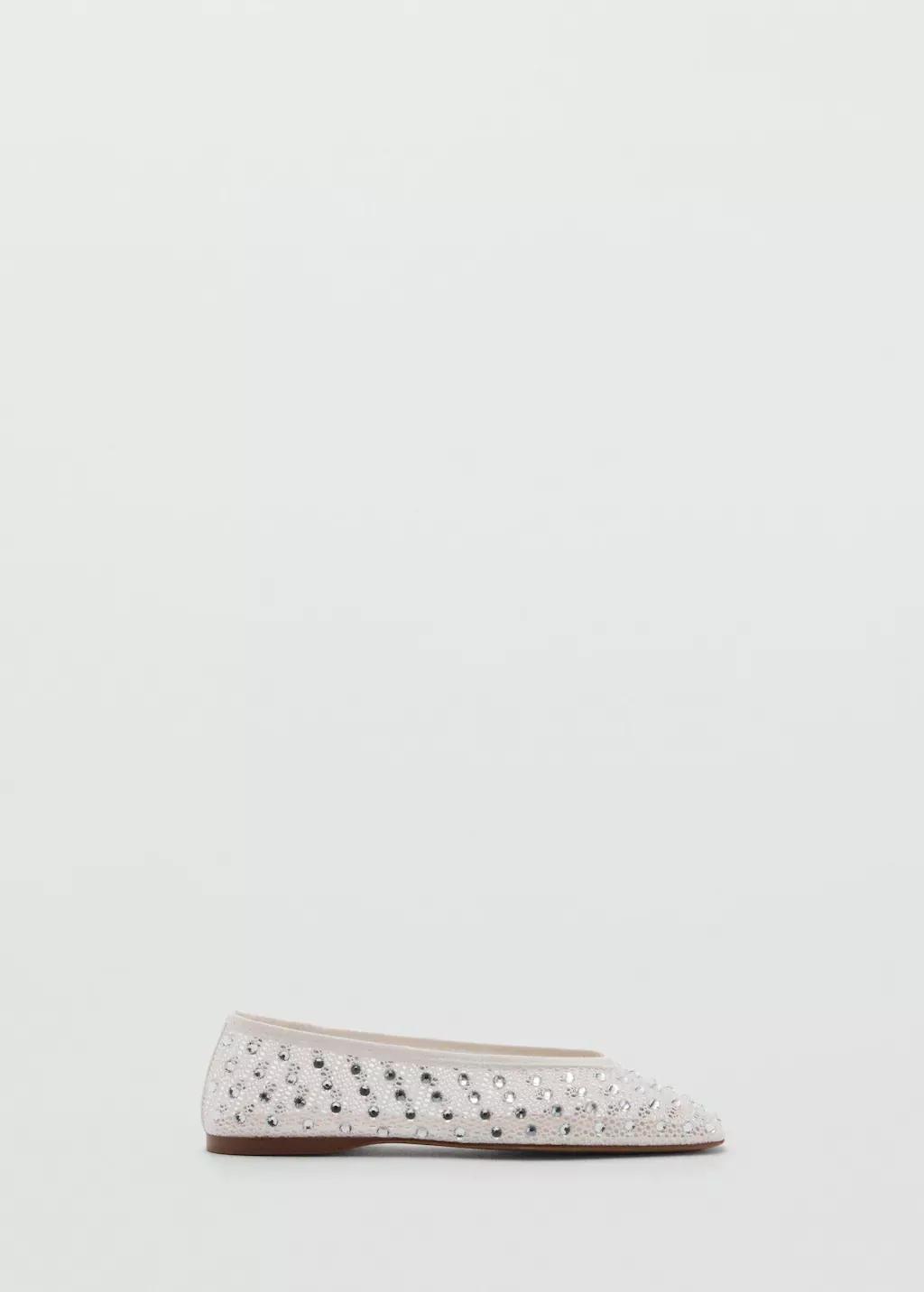 White Mesh Shoe With Rhinestone Detail, , large image number 3