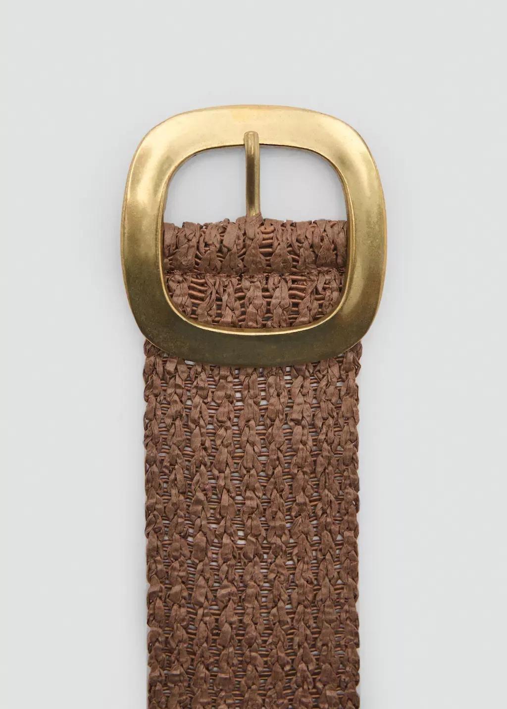 Brown Natural Fibre Belt With Oval Buckle, , large image number 1