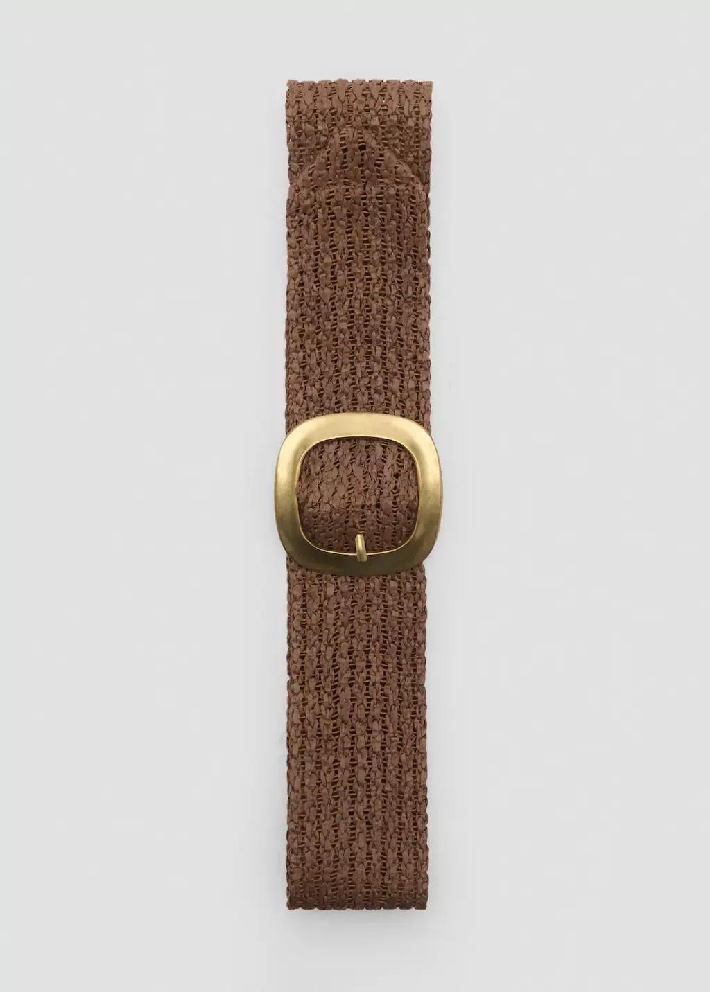 Brown Natural Fibre Belt With Oval Buckle, , large image number 2