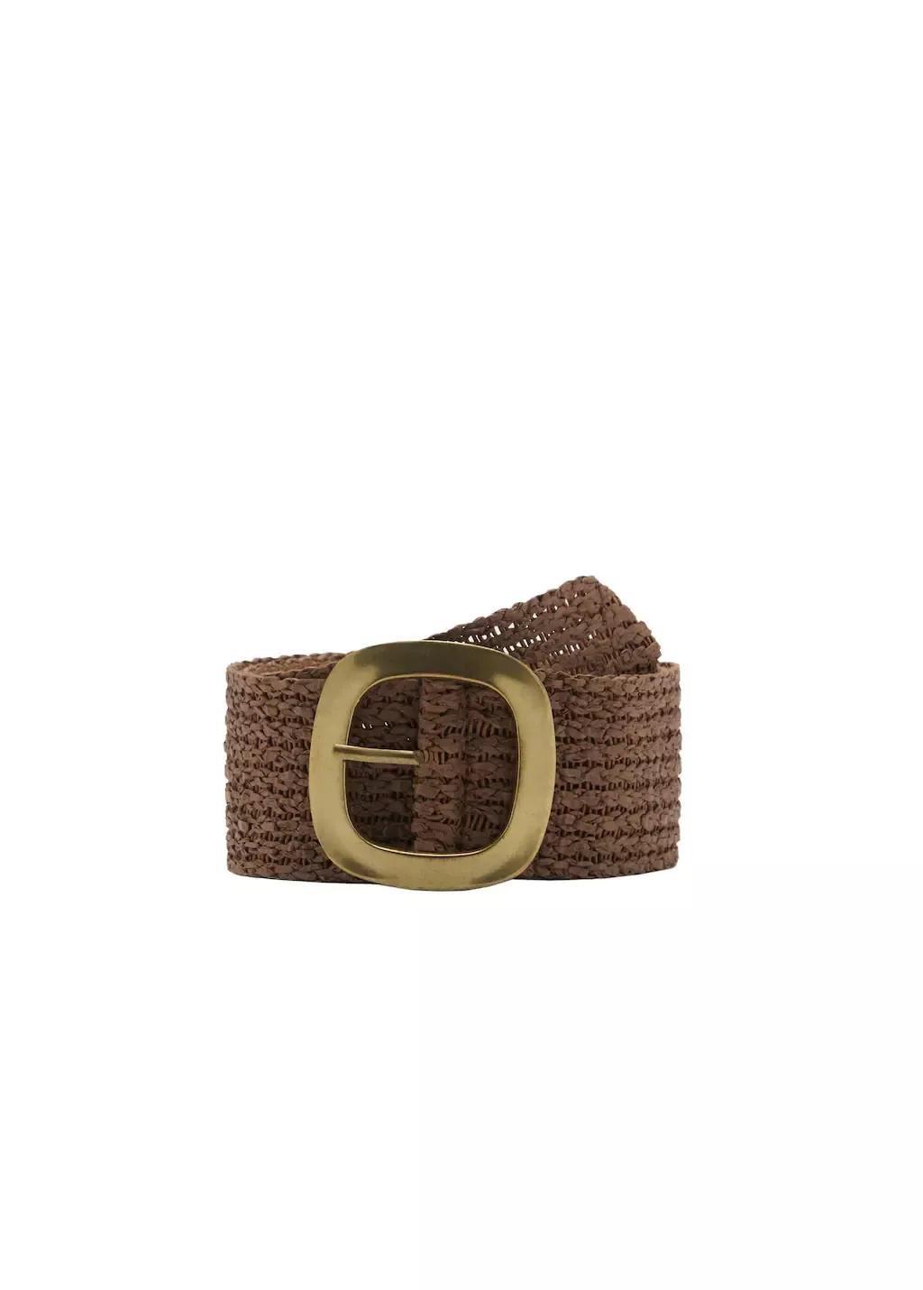 Brown Natural Fibre Belt With Oval Buckle, , large image number 3