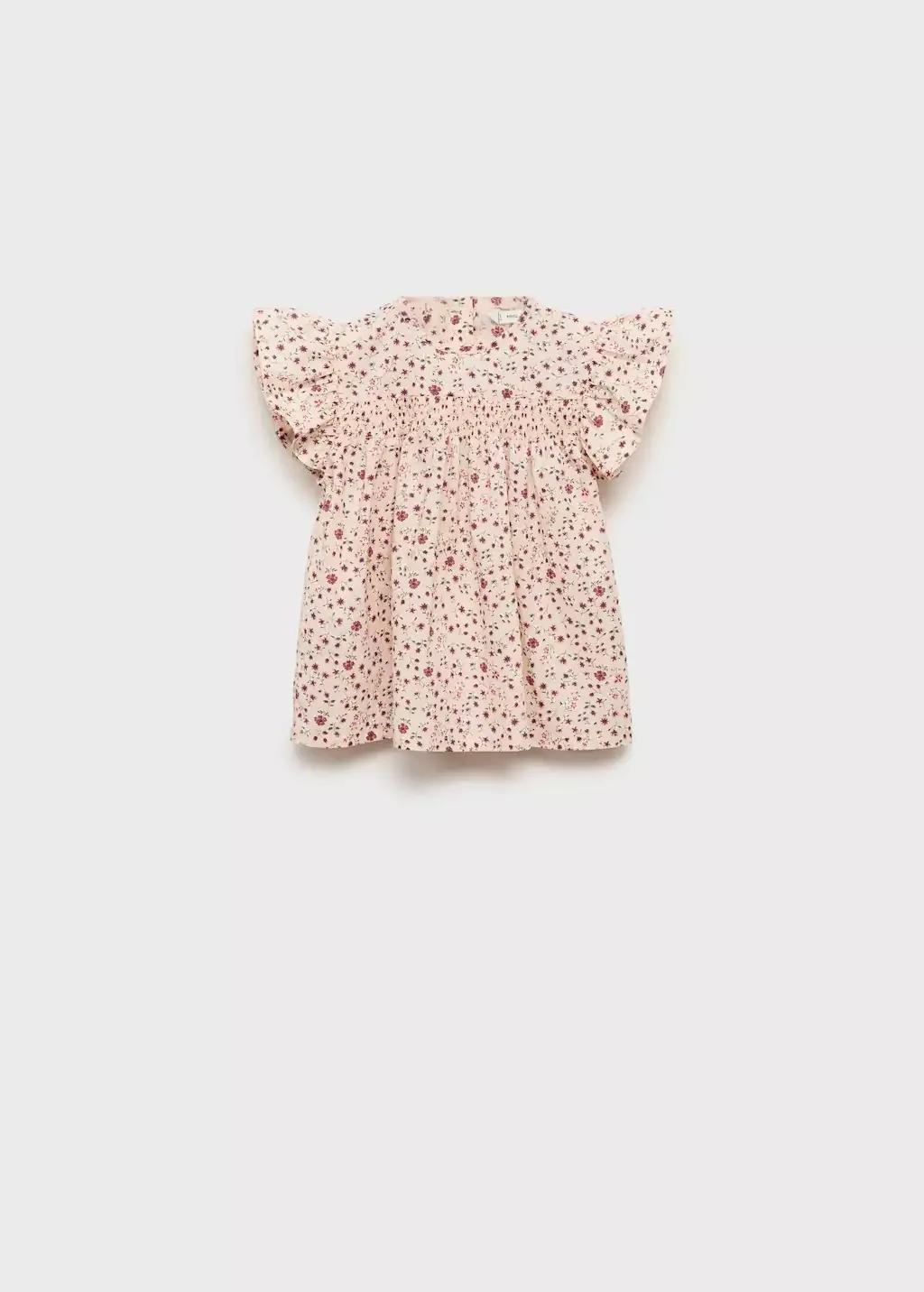 PINK Floral-print blouse with ruffles, Baby Girl, , large image number 0