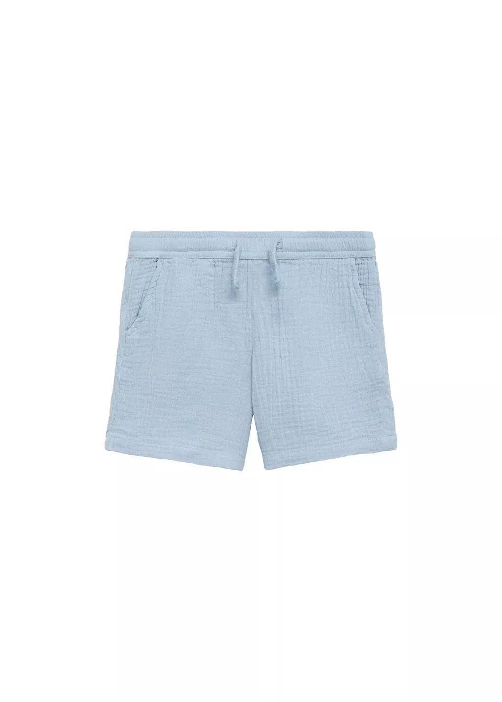 Blue Cotton Bermuda Shorts, Baby Boy, , medium