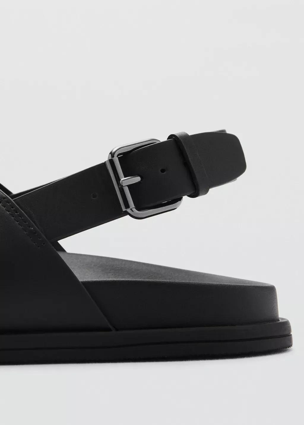Black Solid Strappy Sandals, , large image number 2