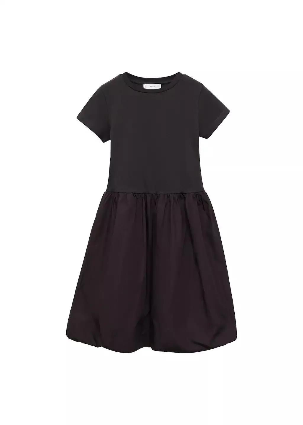 CHARCOAL Ballon skirt dress, Kids Girl, , large image number 0