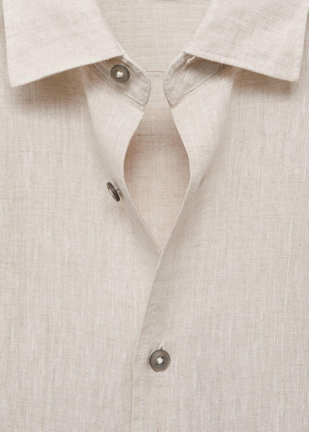 Brown Lt Pastel 100% Linen Regular Fit Shirt, , large image number 4