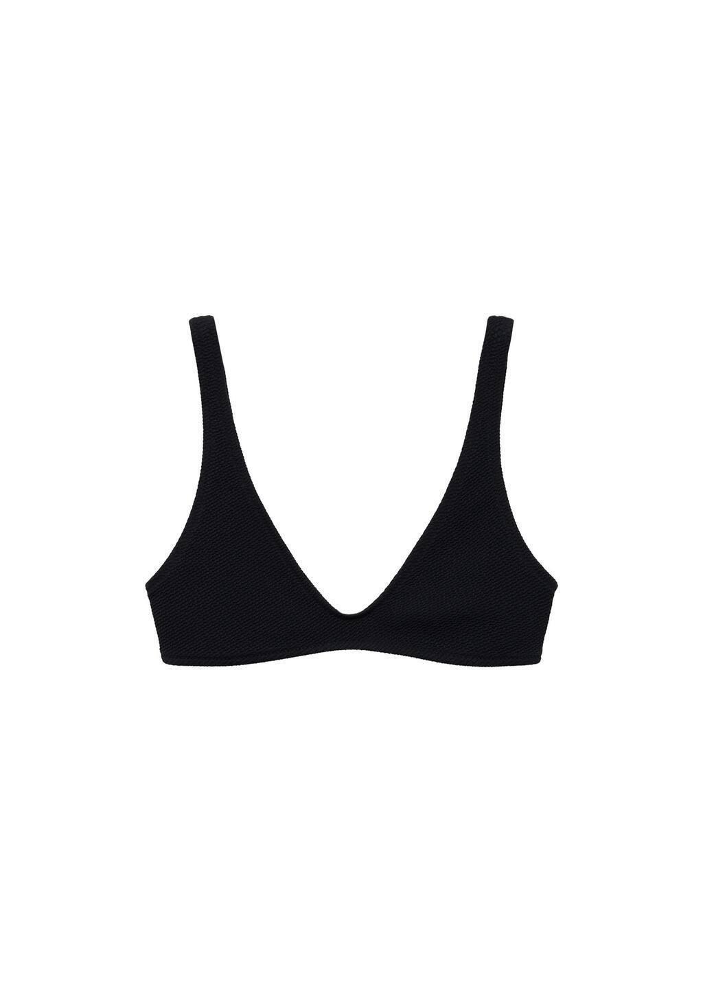 Black Textured Bikini Top, , large image number 3