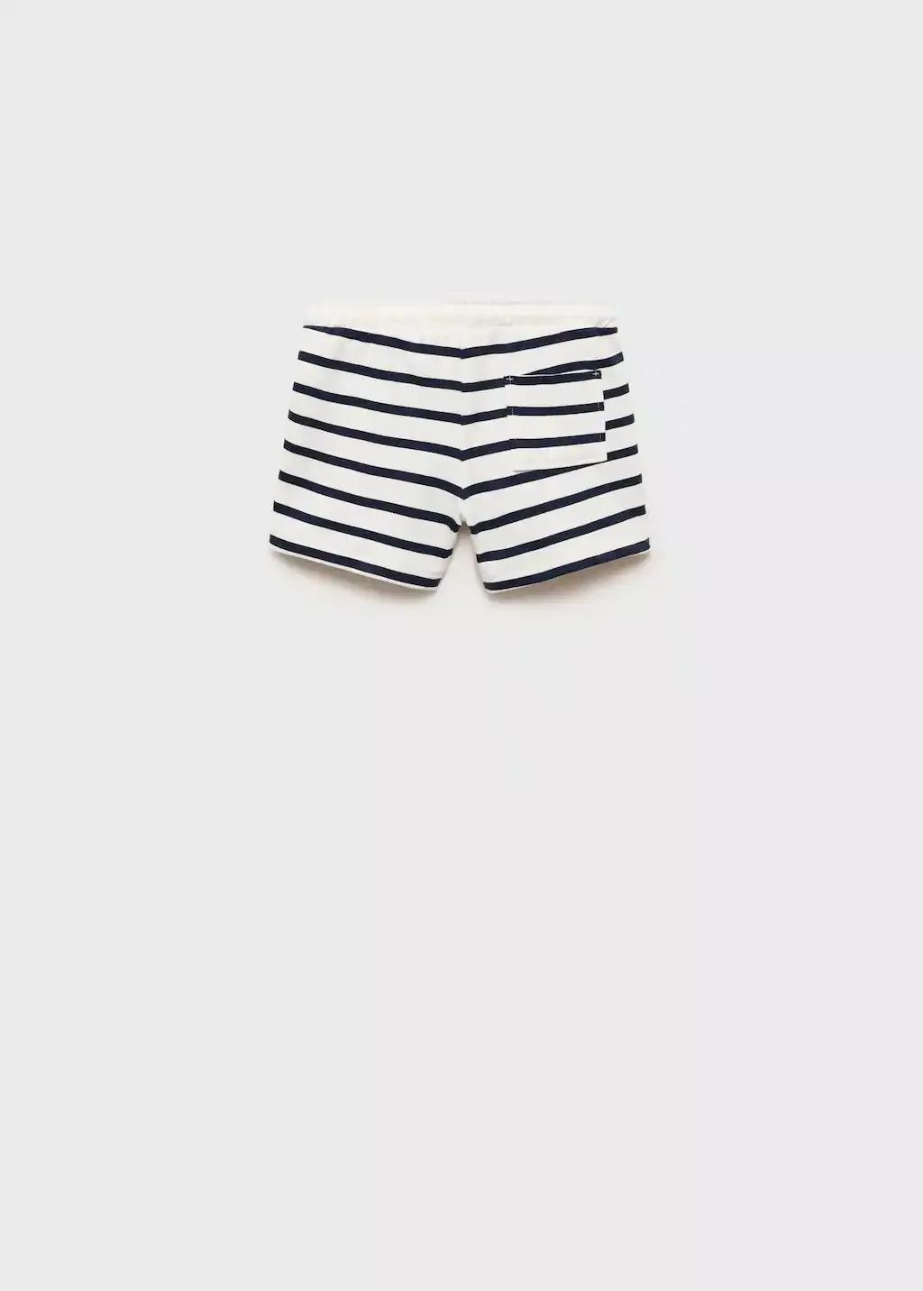 Navy Striped Cotton Bermuda Shorts, Baby Boy, , large image number 2
