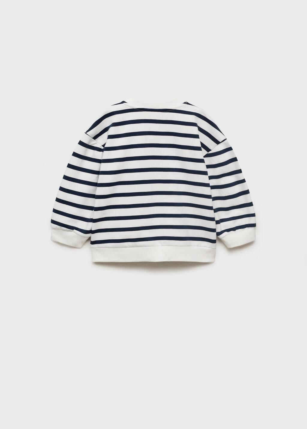 Navy Message Striped Sweatshirt, Baby Girl, , large image number 3