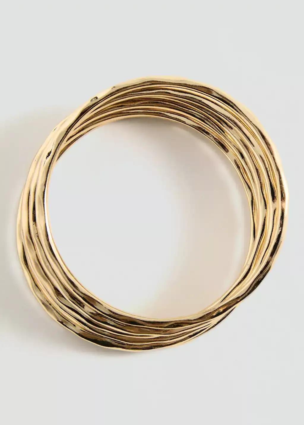 Gold Rigid Bracelets Set, 0201_OR, large image number 1