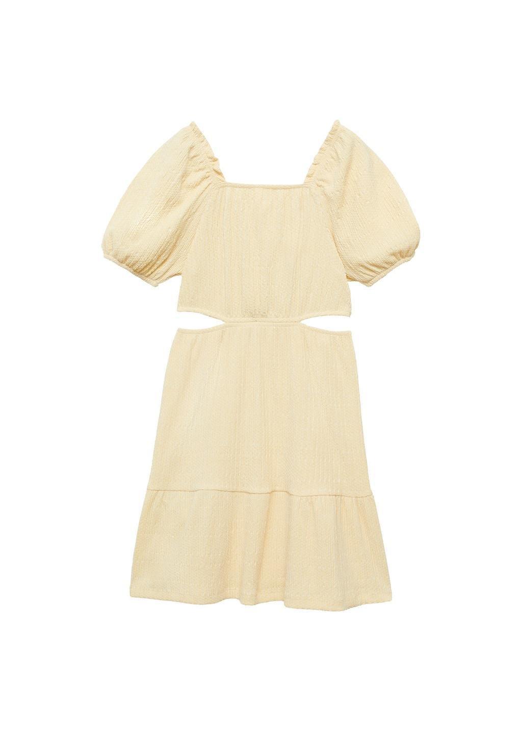 Yellow Cut-Out Dress, Kids Girl, , medium