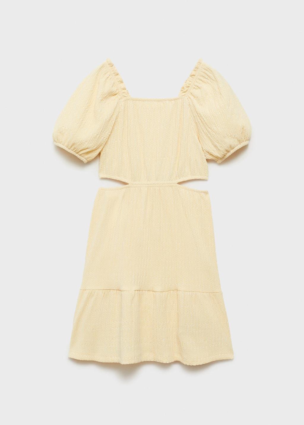 Yellow Cut-Out Dress, Kids Girl, , large image number 1