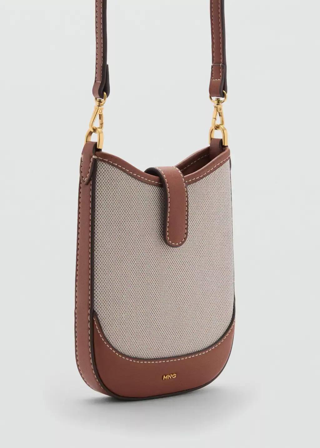 Brown Contrast Canvas Mobile Case, , medium