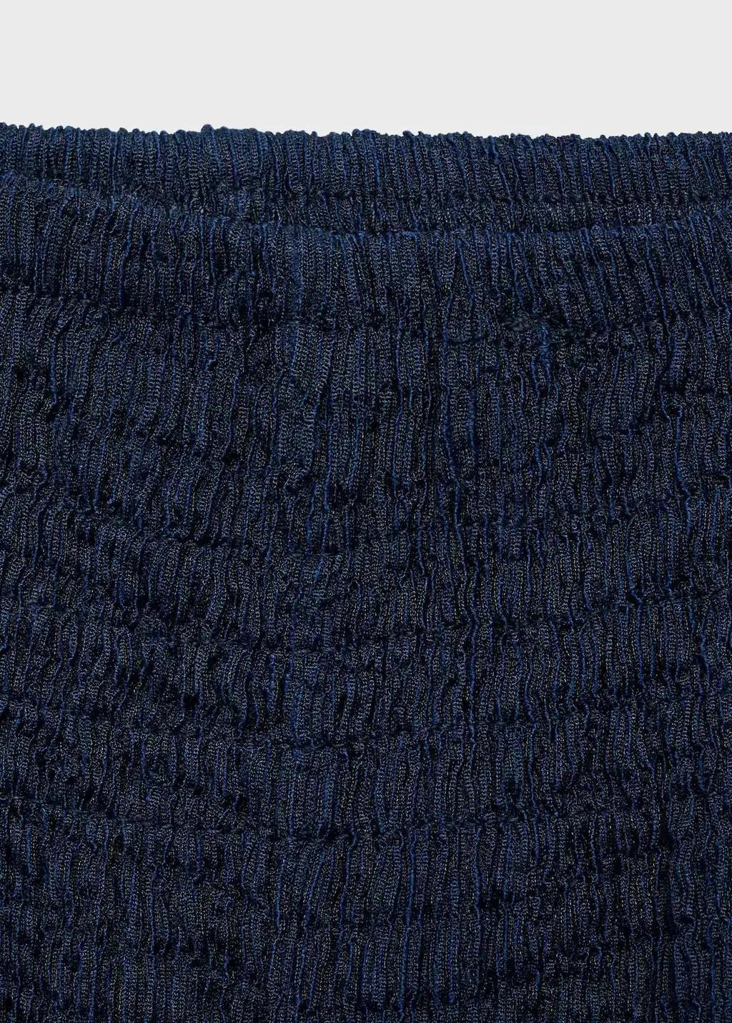 Navy Ruffled Textured Shorts, Kids Girls, , large image number 2
