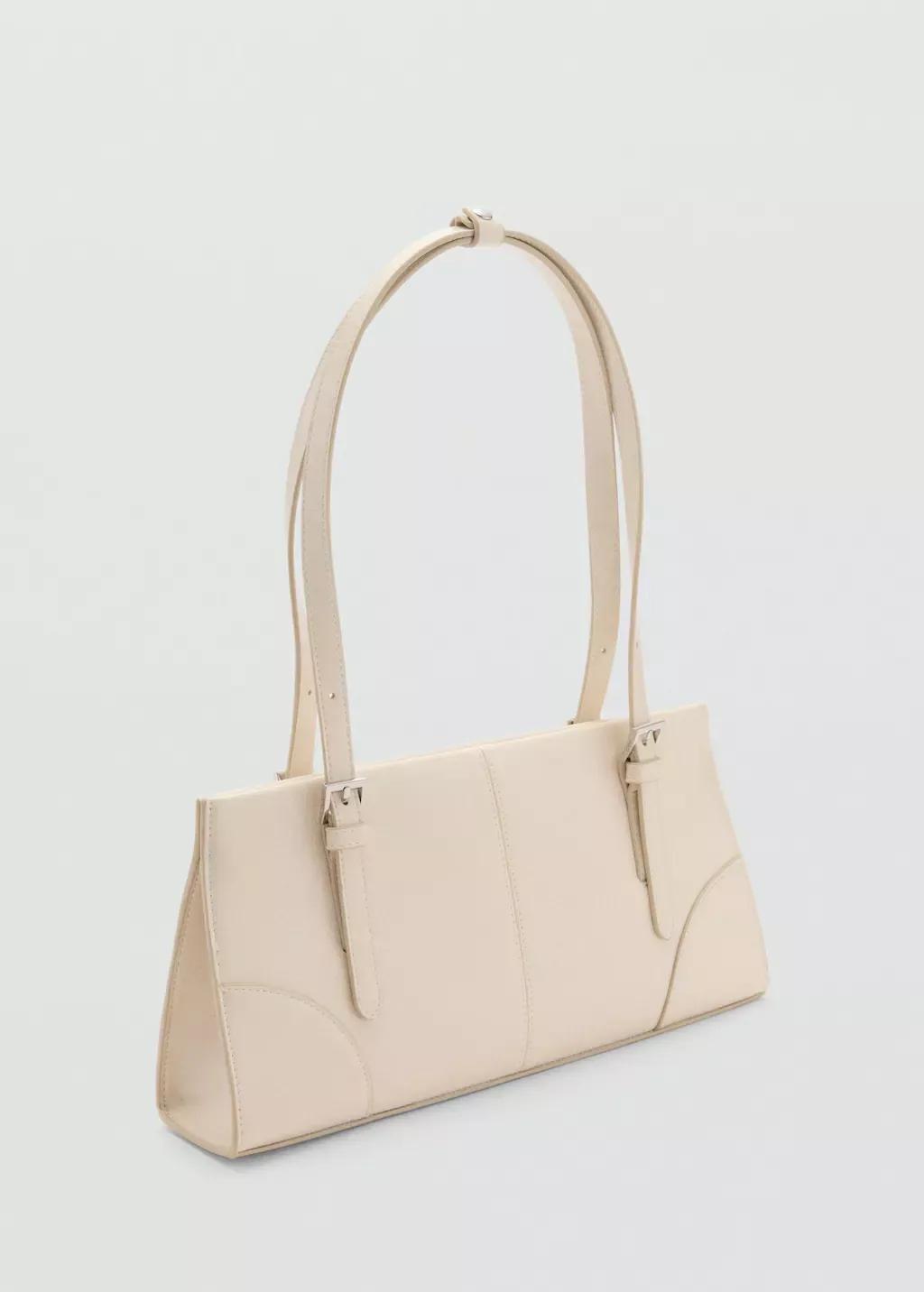White Shoulder Bag With Buckles, , medium