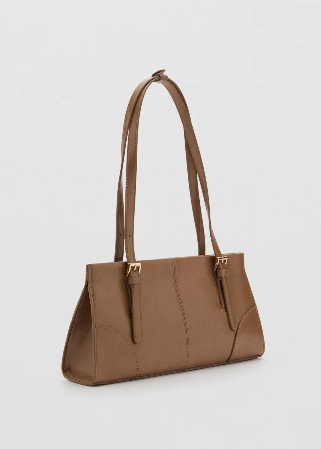 Brown Shoulder Bag With Buckles, Medium Brown, large image number 0
