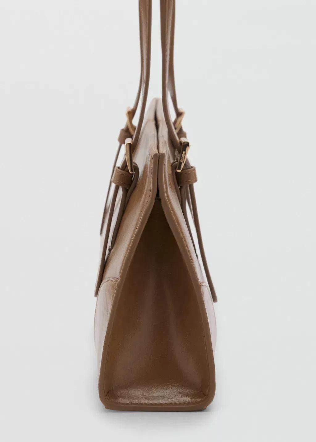 Brown Shoulder Bag With Buckles, Medium Brown, large image number 1