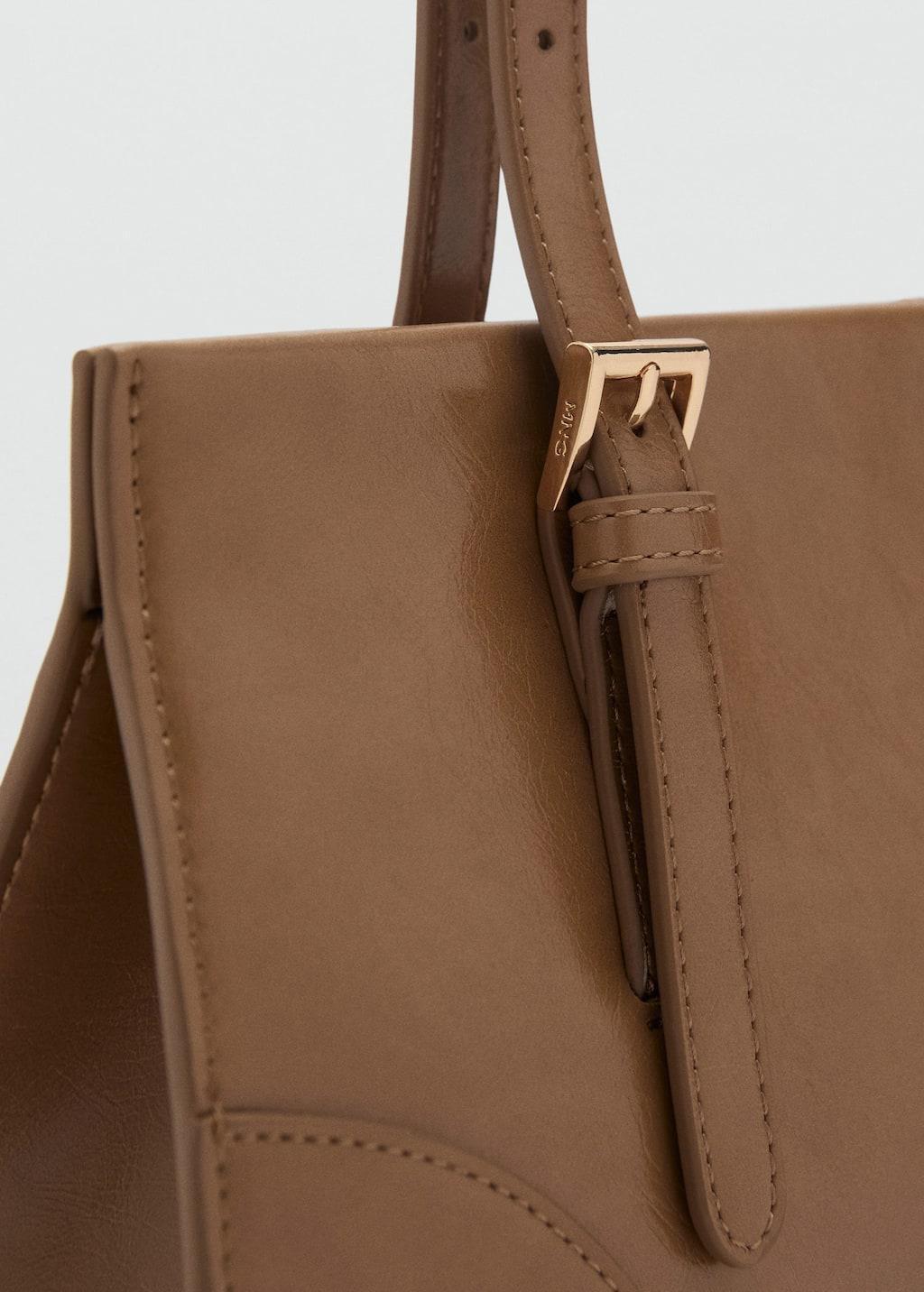 Brown Shoulder Bag With Buckles, Medium Brown, large image number 2