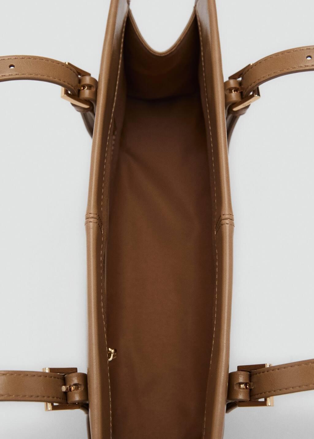 Brown Shoulder Bag With Buckles, Medium Brown, large image number 4