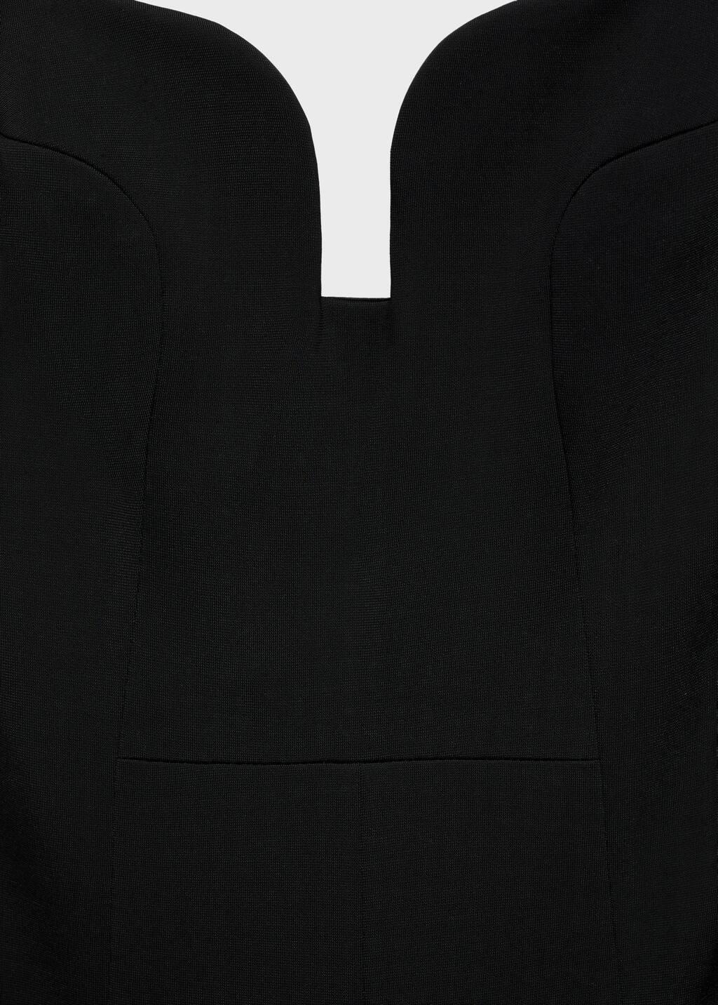 Black Structured Sweetheart Neckline Fitted Jumpsuit, , large image number 5