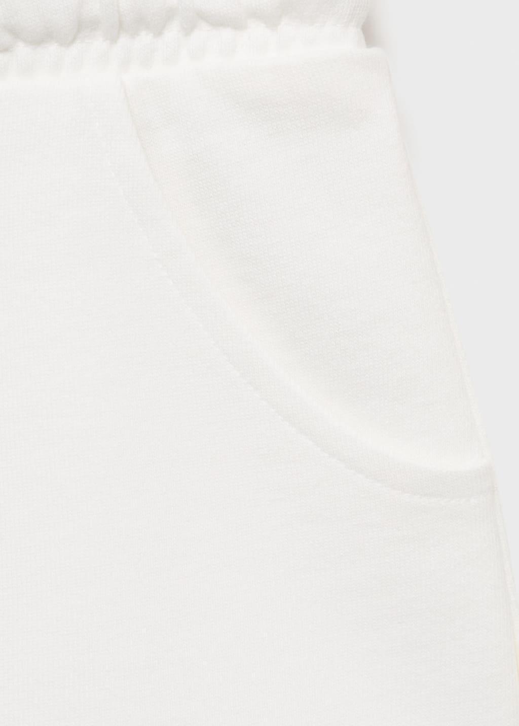 White Cotton Shorts With Elastic Waist, Kids Girl, , large image number 2