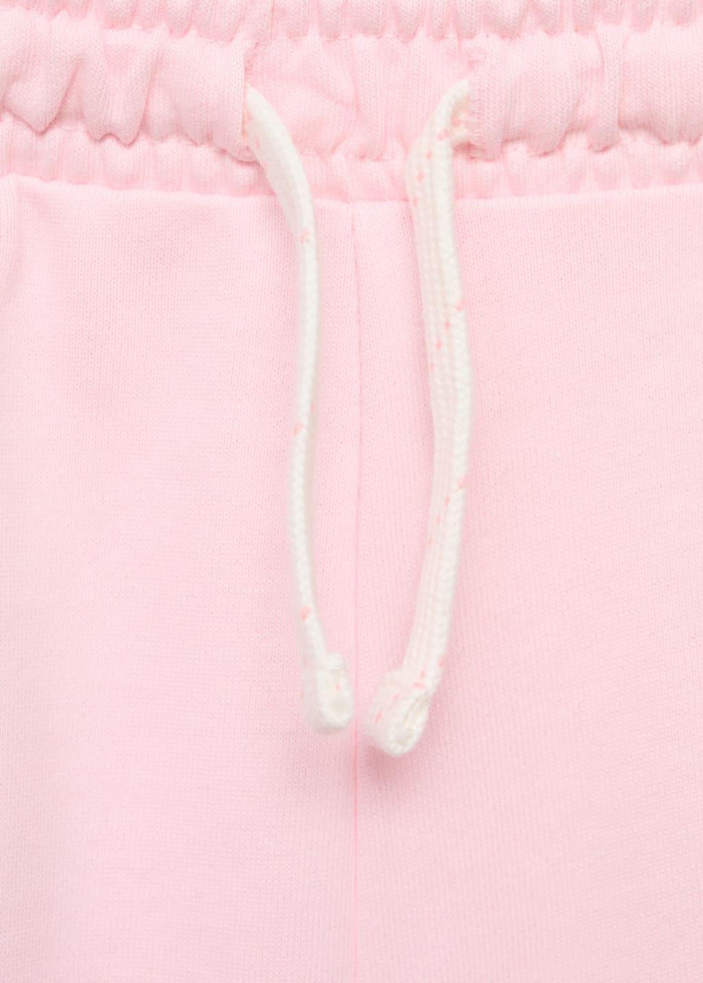 Pink Cotton Shorts With Elastic Waist, Kids Girl, , large image number 2