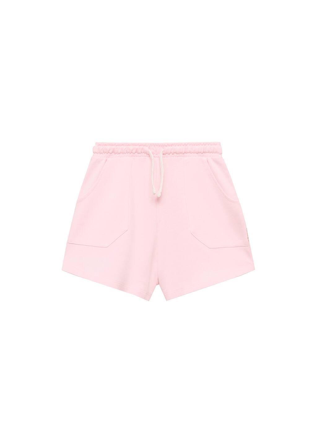 Pink Cotton Shorts With Elastic Waist, Kids Girl, , large image number 3