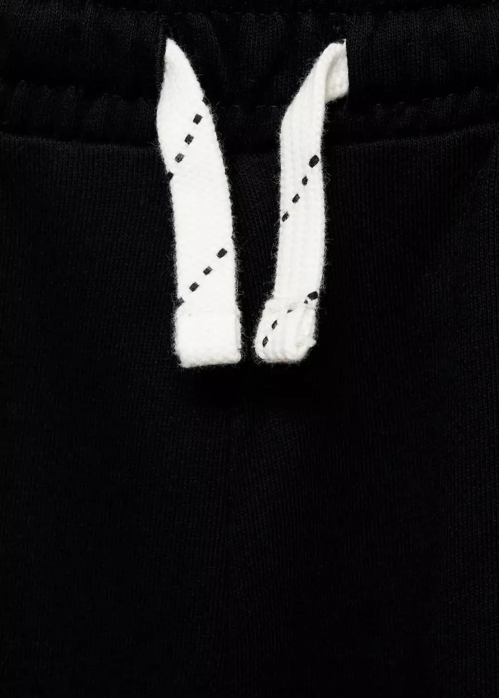 Black Cotton Shorts With Elastic Waist, Kids Girl, , large image number 2