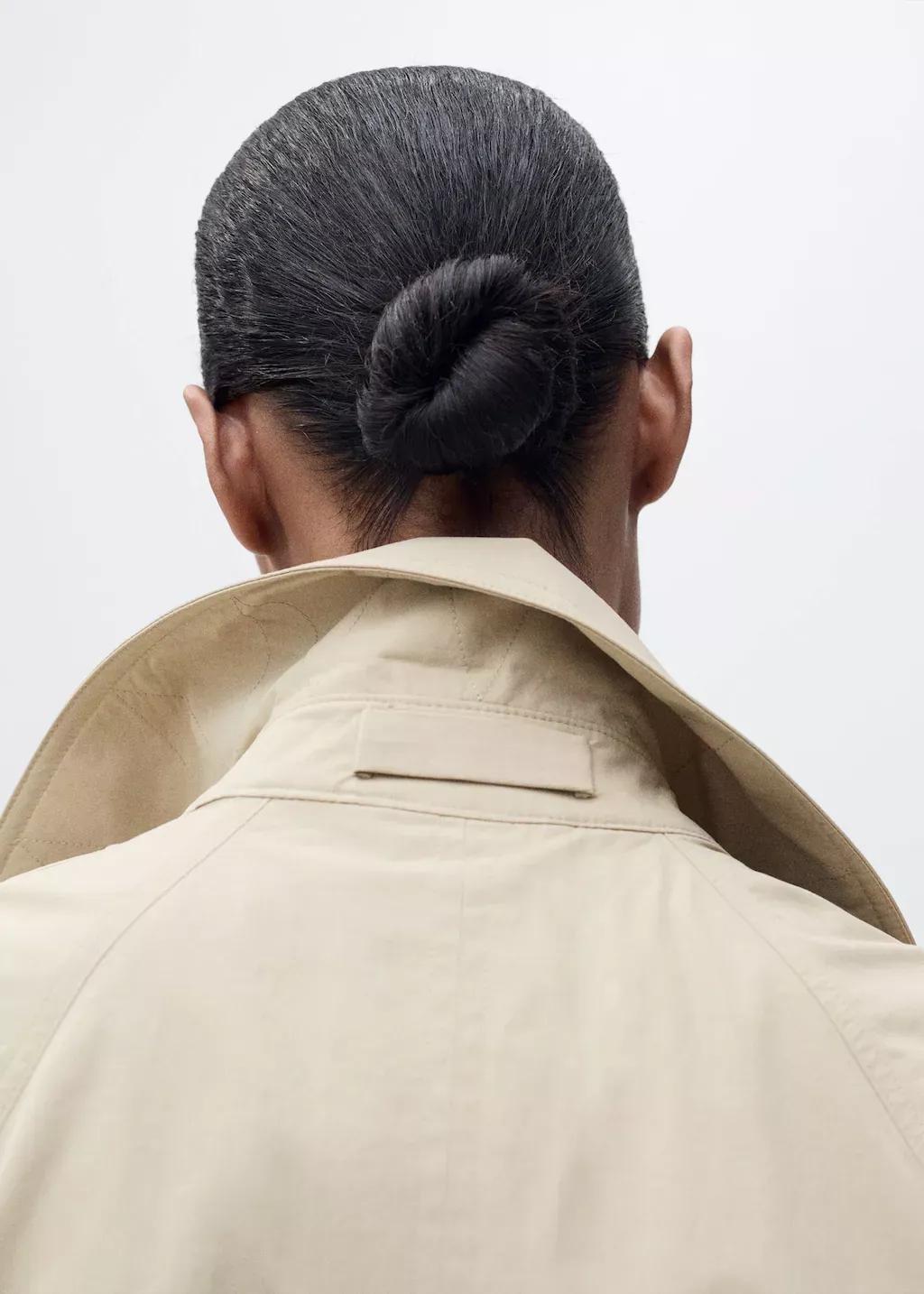 Beige Cotton Trench Coat With Belt, , large image number 2